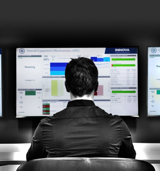 Innova man looking at screen