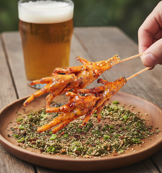 Plate Chicken Feet Grilled